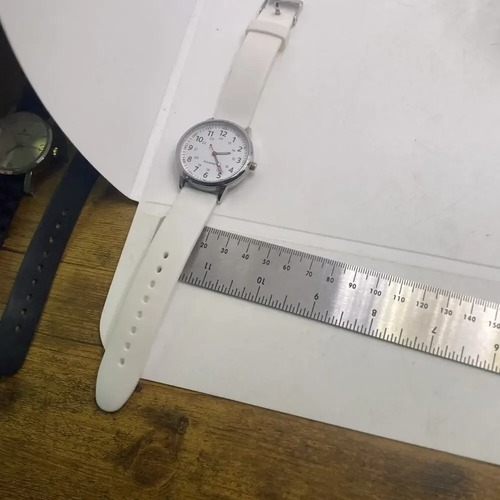 Womens White Rubber Military Time Nurse Watch New Battery